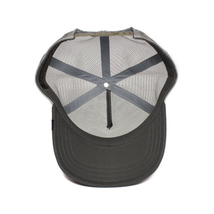 Goorin Bros. king of the jungle 5 panel trucker baseball cap Grey under view