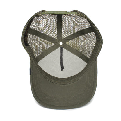 Goorin Bros. elephant 5 panel trucker baseball cap Olive under view