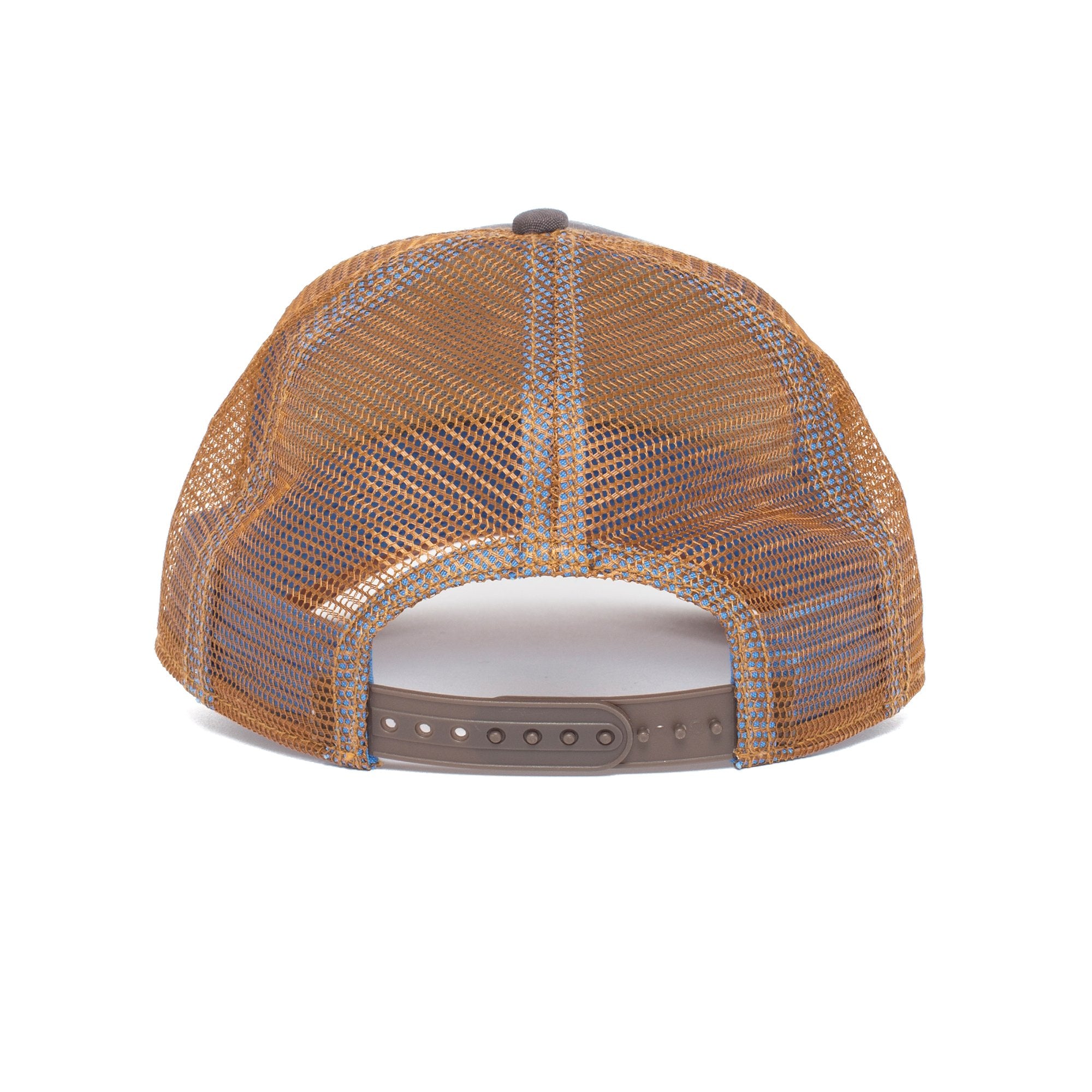 Goorin Bros. eye of the tiger 5 panel trucker baseball cap Brown back view