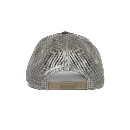 Goorin Bros. eye of the tiger 5 panel trucker baseball cap Grey back view