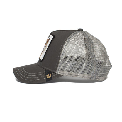 Goorin Bros. eye of the tiger 5 panel trucker baseball cap Grey side view