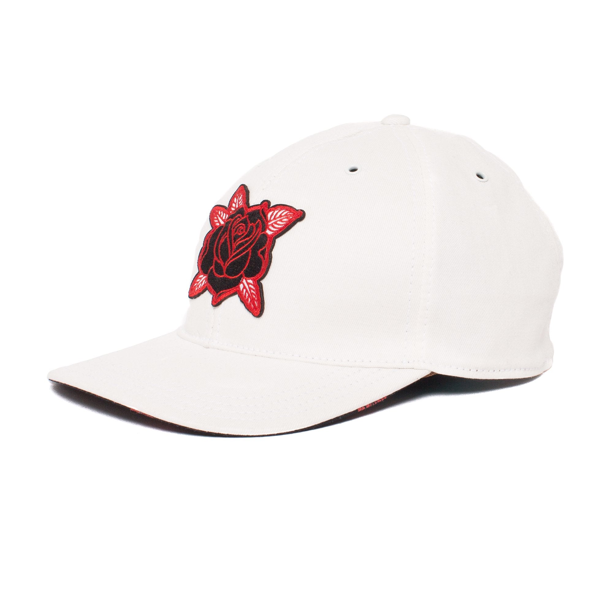 Goorin Bros. black rose cotton 6 panel baseball cap White left side view