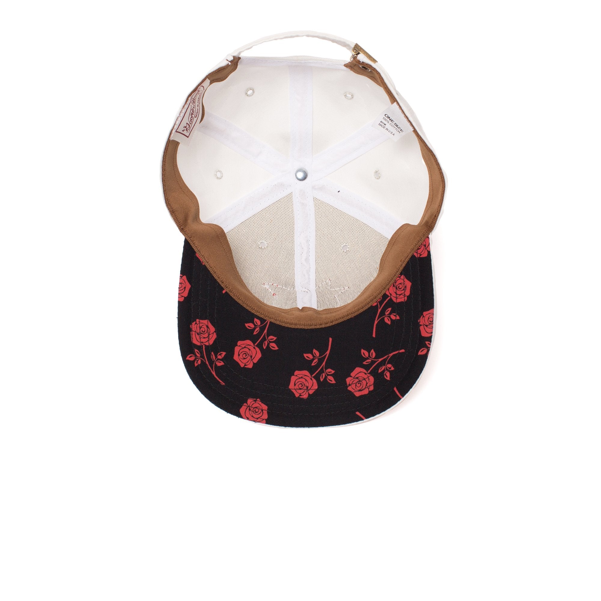 Goorin Bros. black rose cotton 6 panel baseball cap White under view