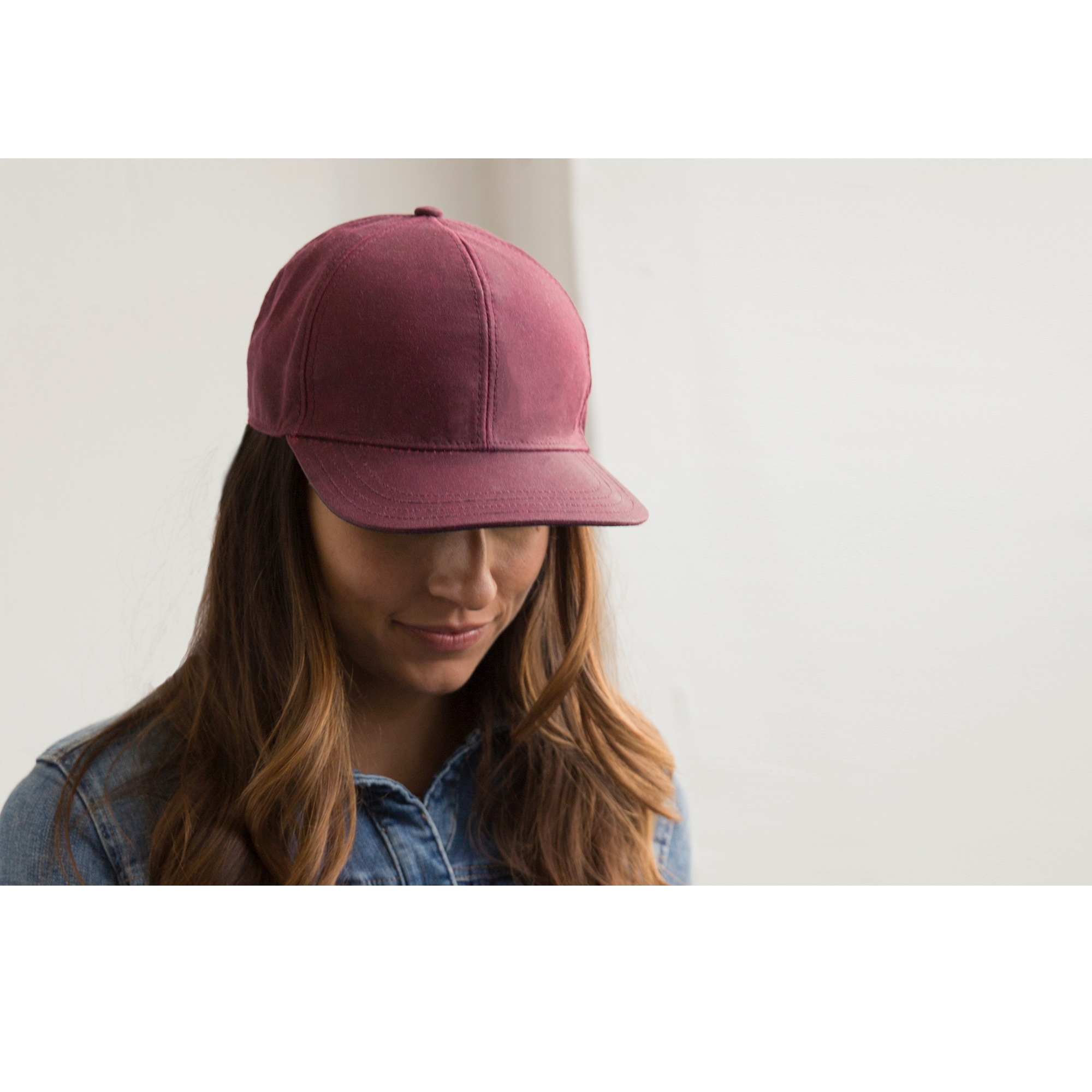 Goorin Bros. shelter island cotton 6 panel baseball cap Burgundy  womens styling