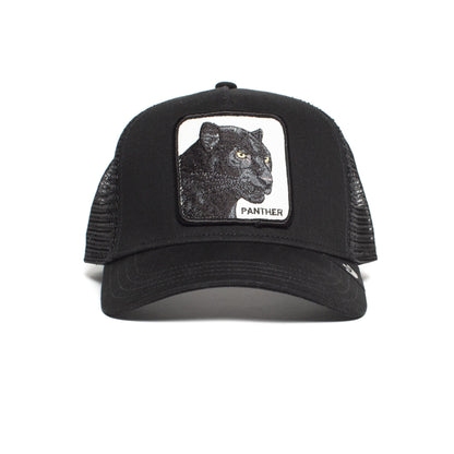 Goorin Bros. black panther cotton 5 panel trucker baseball cap Black front view