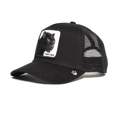 Goorin Bros. black panther cotton 5 panel trucker baseball cap Black left side view