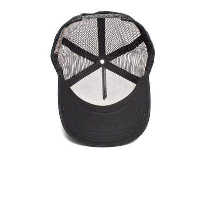 Goorin Bros. black panther cotton 5 panel trucker baseball cap Black under view
