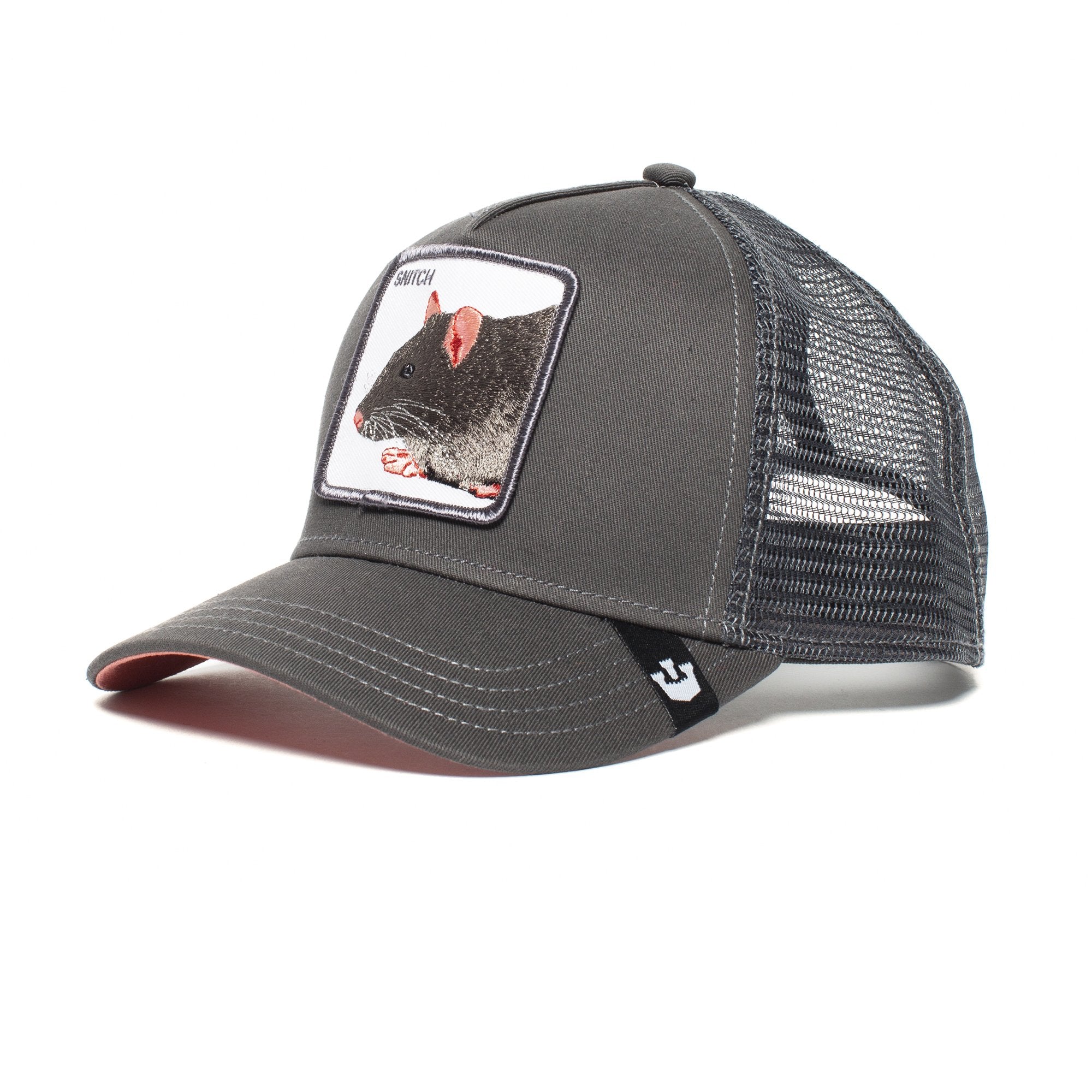 Goorin Bros. shhhhh 5 panel trucker baseball cap Grey left side view