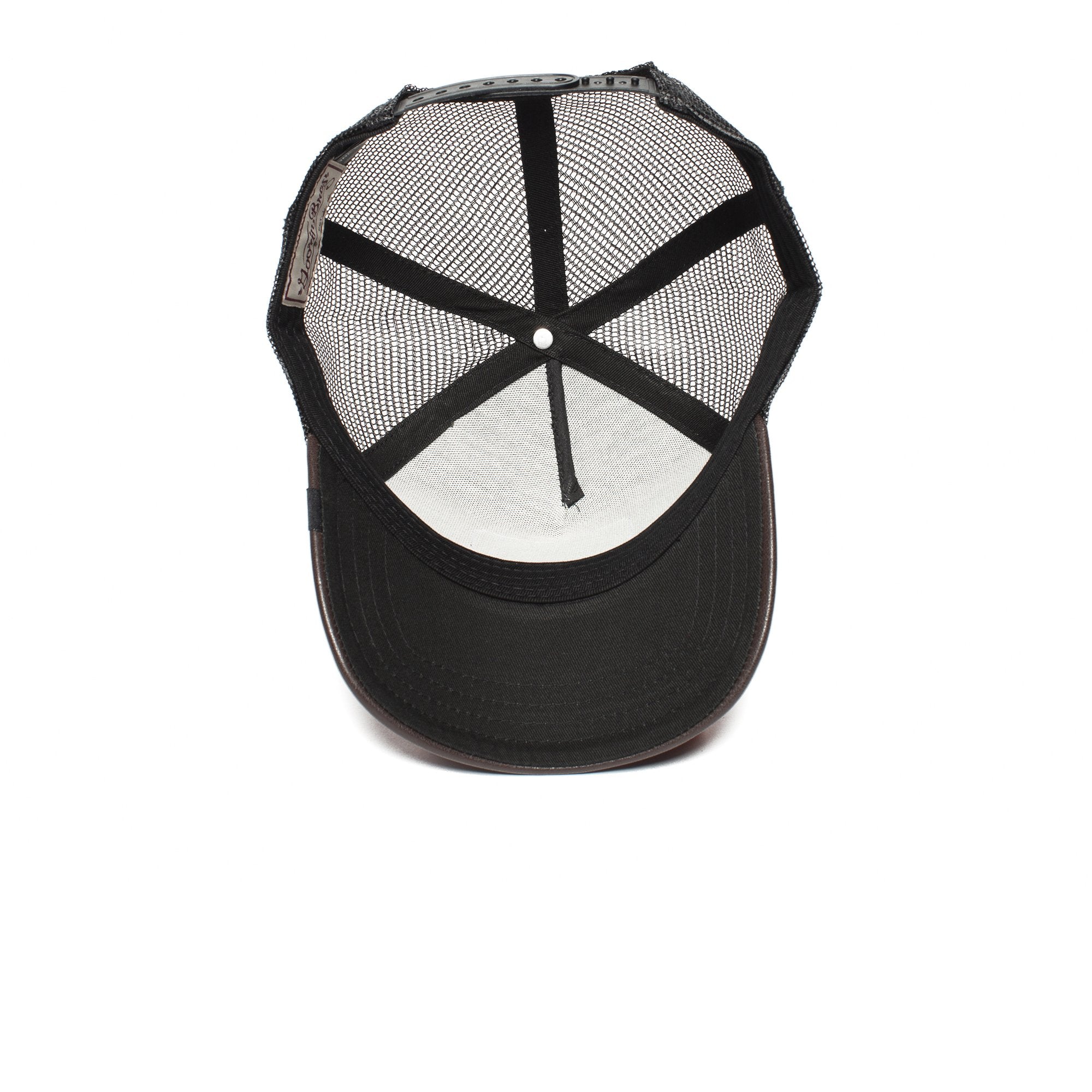 Goorin Bros. your majesty leather 5 panel trucker baseball cap Black under view