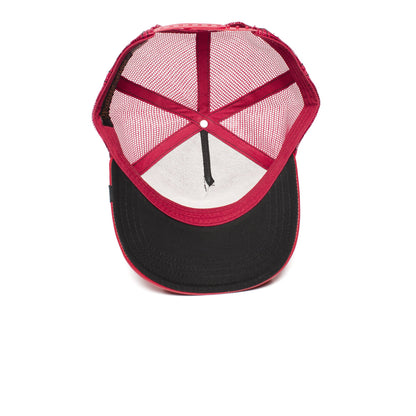 Goorin Bros. doodle leather 5 panel trucker baseball cap Red under view