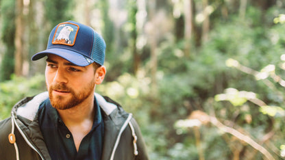 Goorin Bros. flying eagle cotton 5 panel baseball cap Navy  hero shot on male model