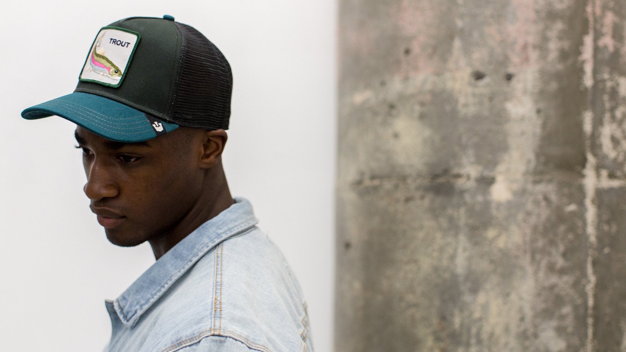 Goorin Bros. trout cotton 5 panel baseball cap Black  hero shot on male model