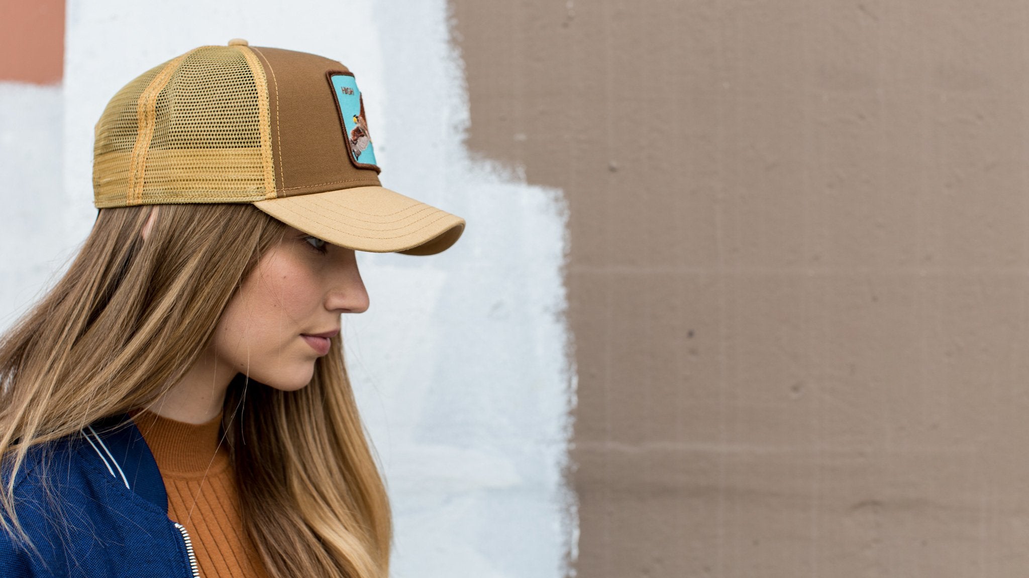 Goorin Bros. high cotton 5 panel baseball cap Brown  hero shot on female model