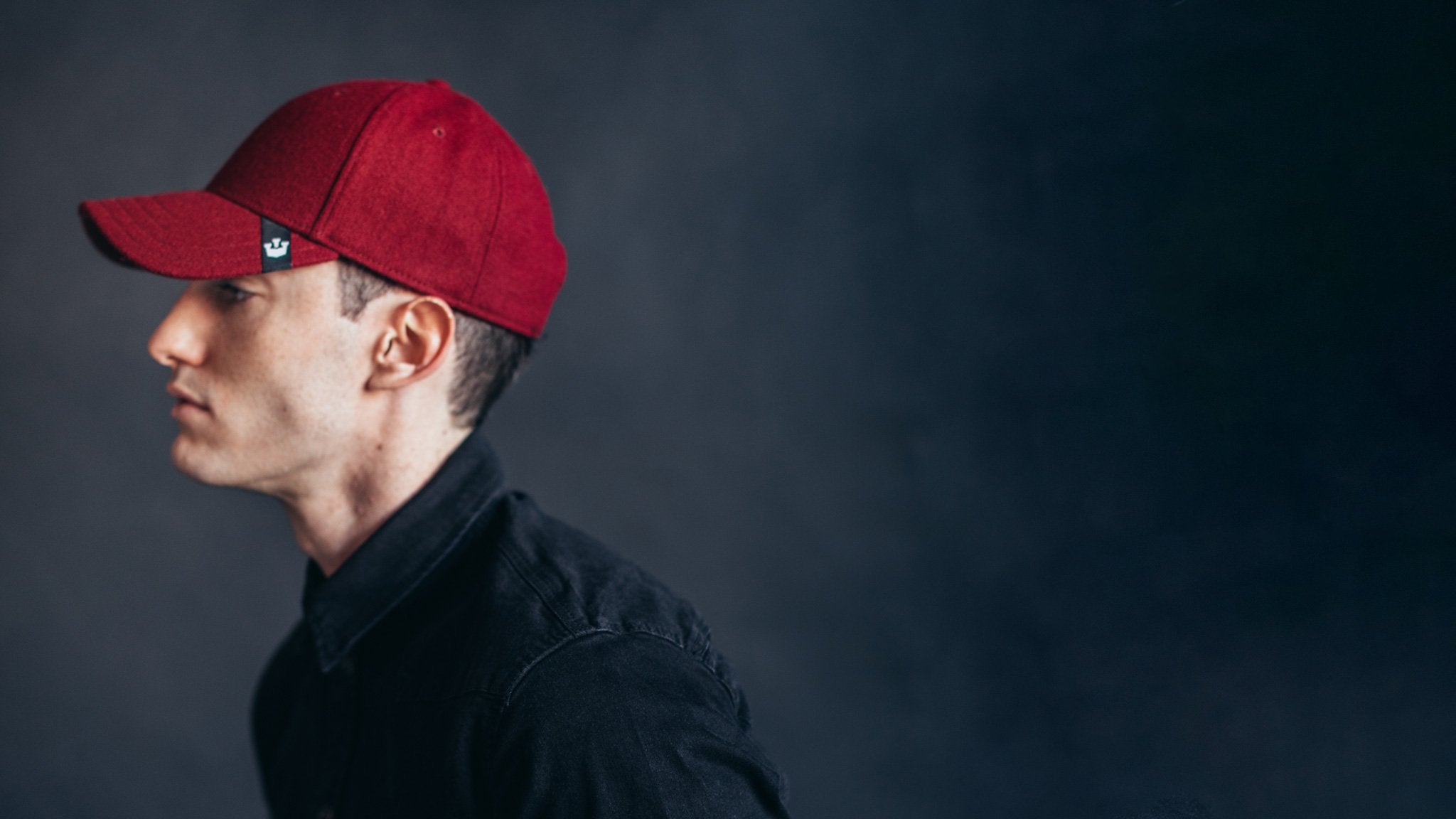 Goorin Bros. player 6 panel baseball cap Burgundy hero shot on male model