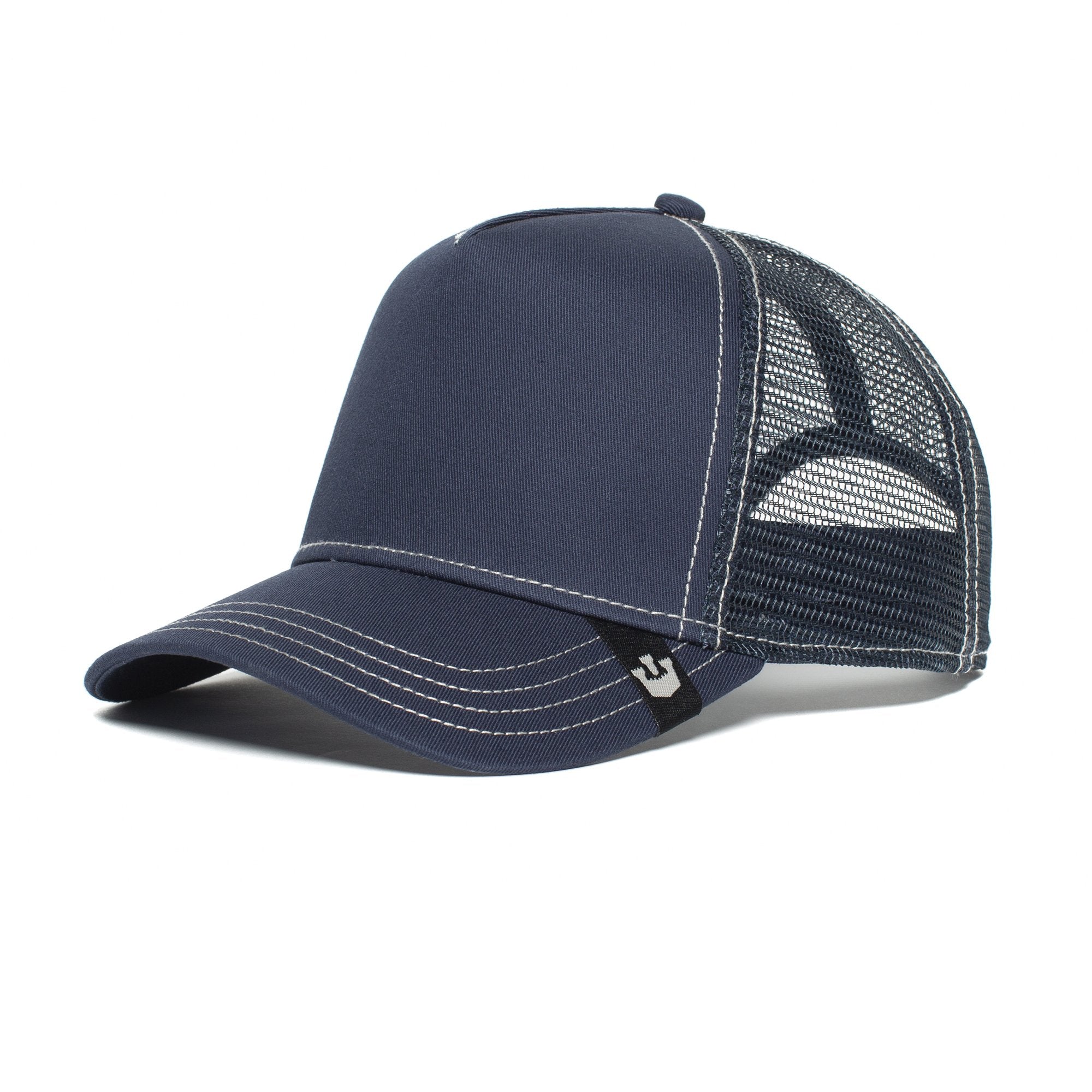 Goorin Bros. blue who cotton 5 panel baseball cap Navy left side view