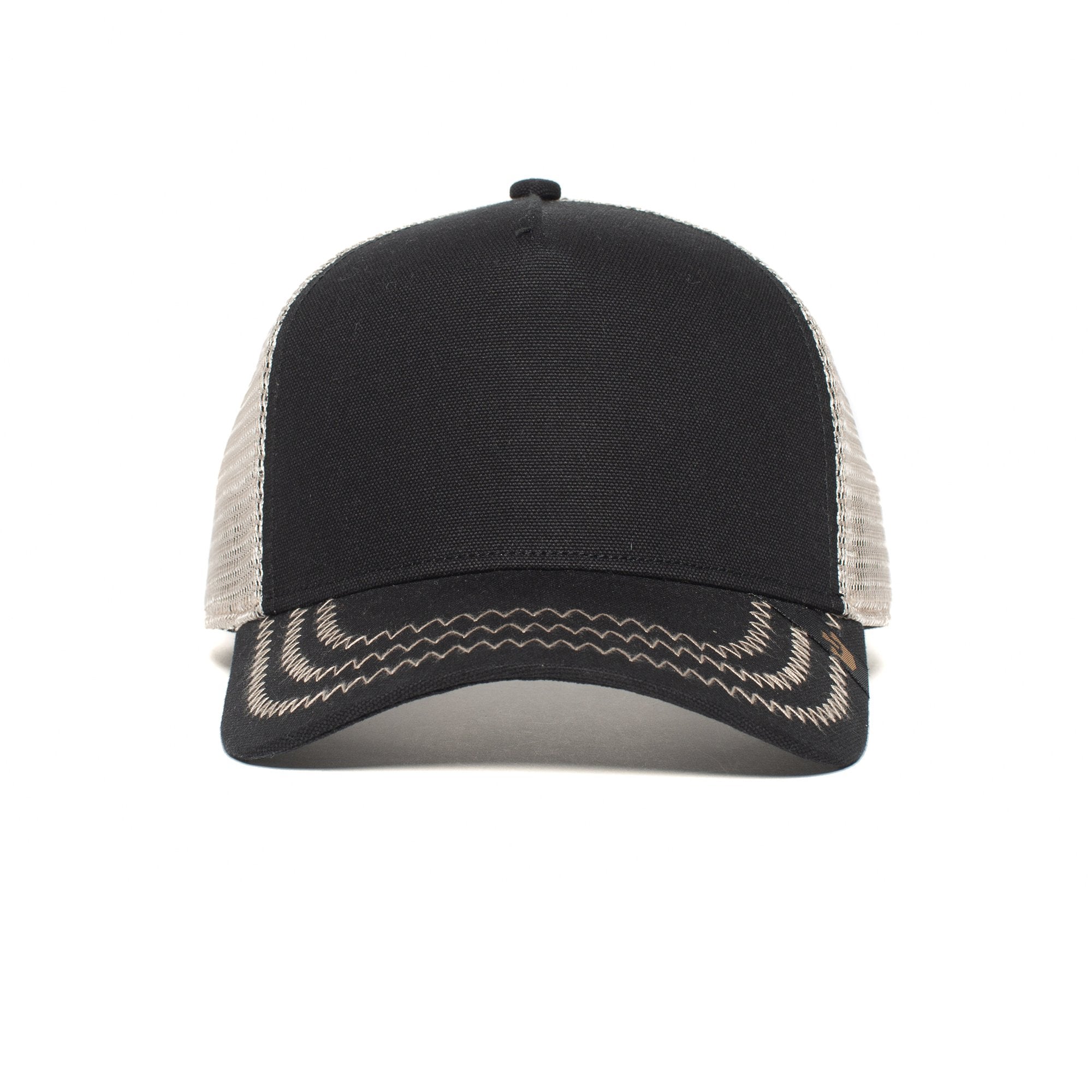 Goorin Bros. black out cotton 5 panel baseball cap Black front view
