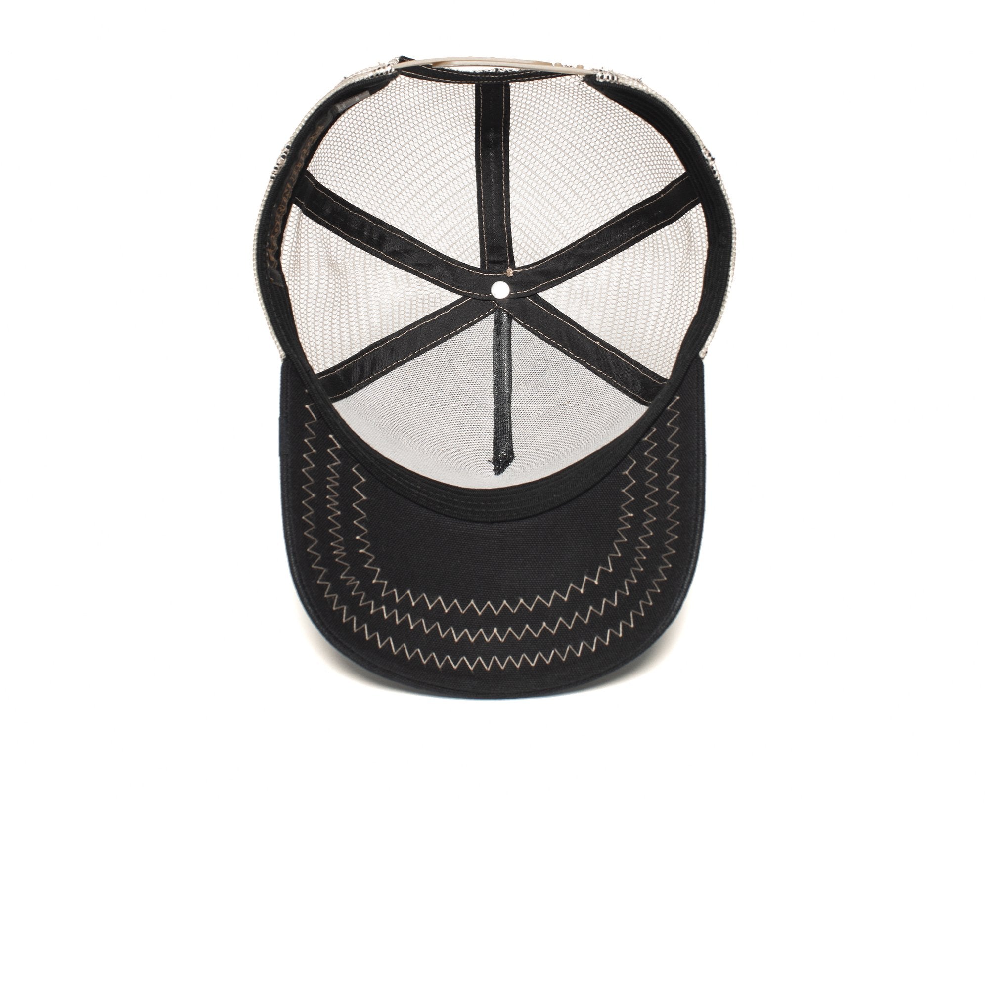 Goorin Bros. black out cotton 5 panel baseball cap Black under view