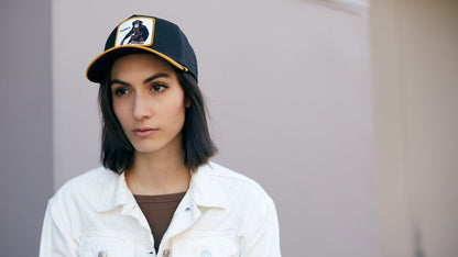Goorin Bros. banana shake cotton baseball cap Black hero shot on female model