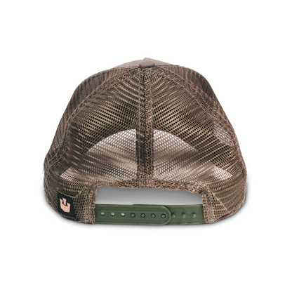 Goorin Bros. donkey ass cotton trucker baseball cap Back label Olive back view