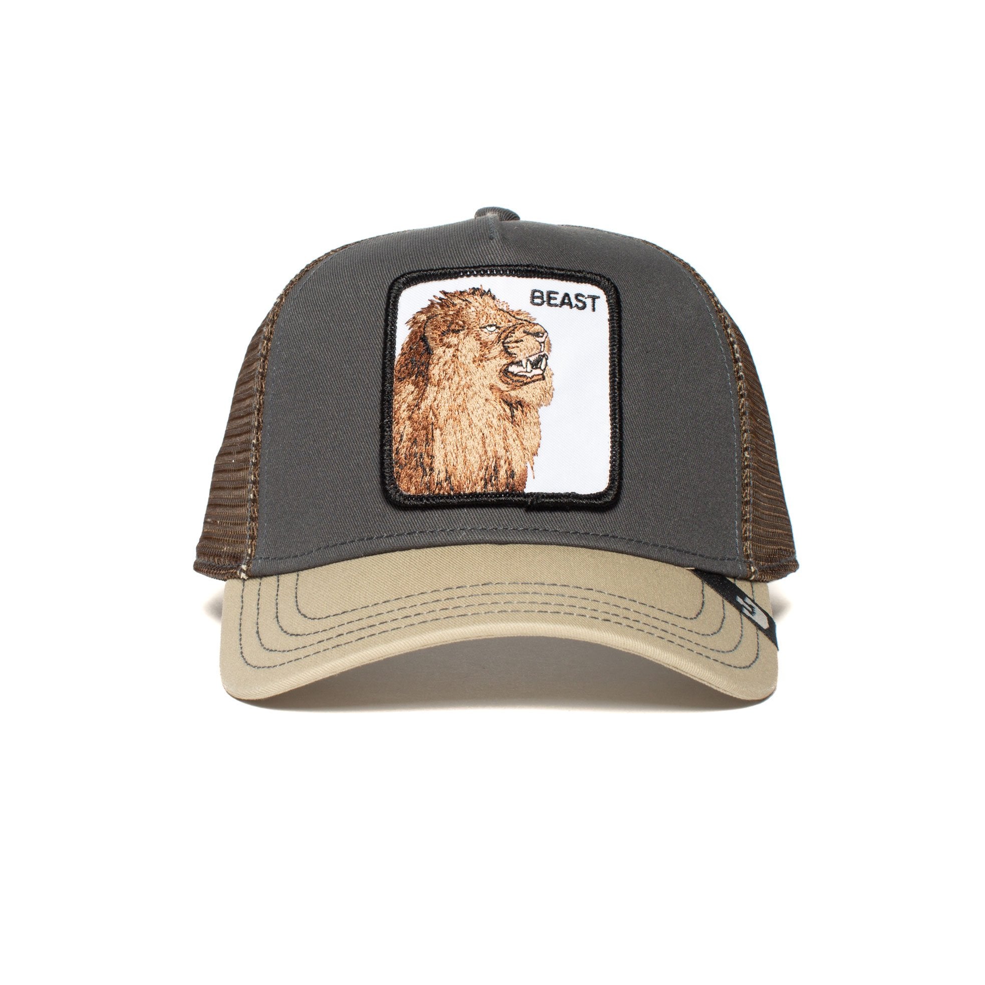 Goorin Bros. beast affair cotton 5 panel baseball cap Grey front view