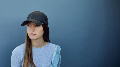 Goorin Bros. quinn cotton 6 panel baseball cap Black hero shot on female model