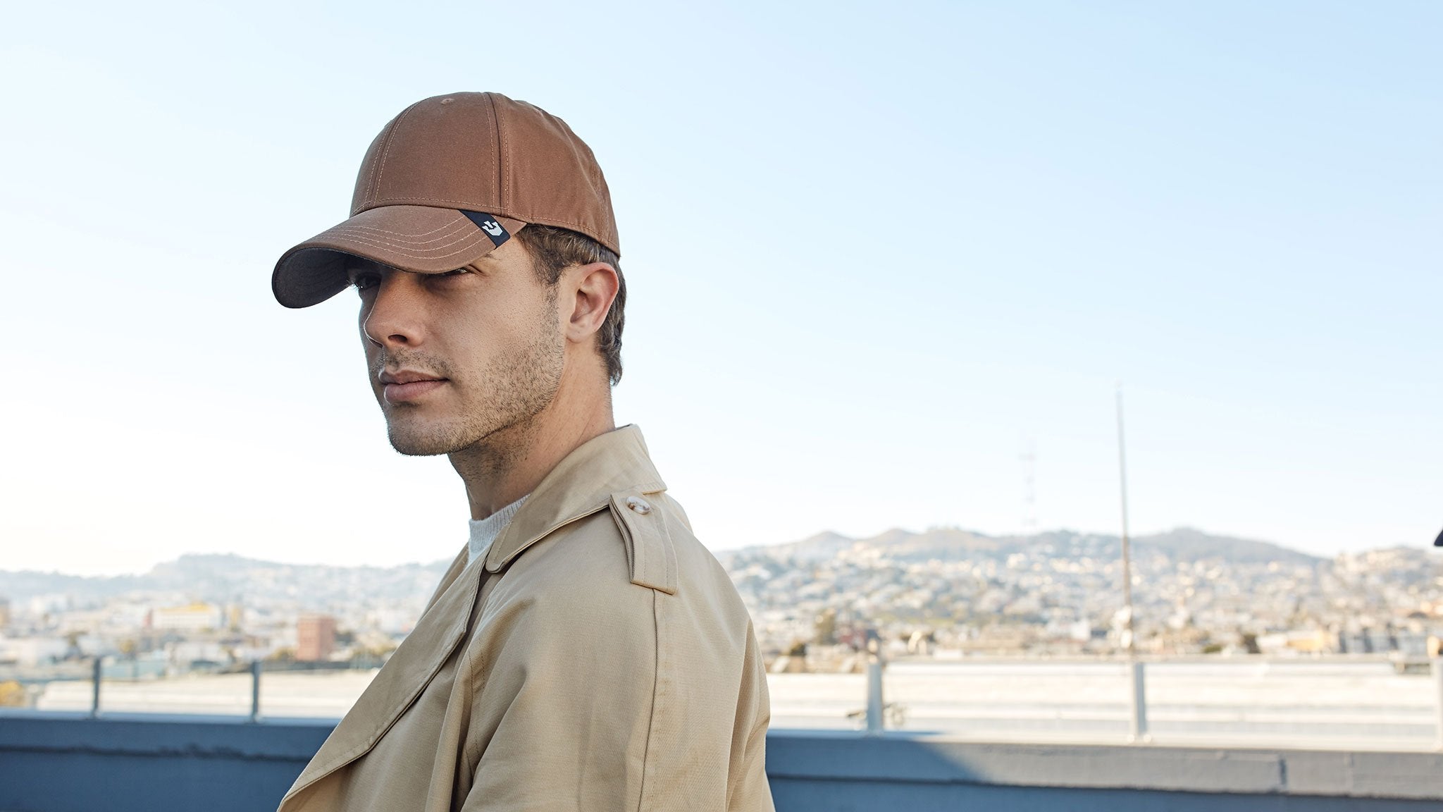 Goorin Bros. quinn cotton 6 panel baseball cap Brown hero shot on male model