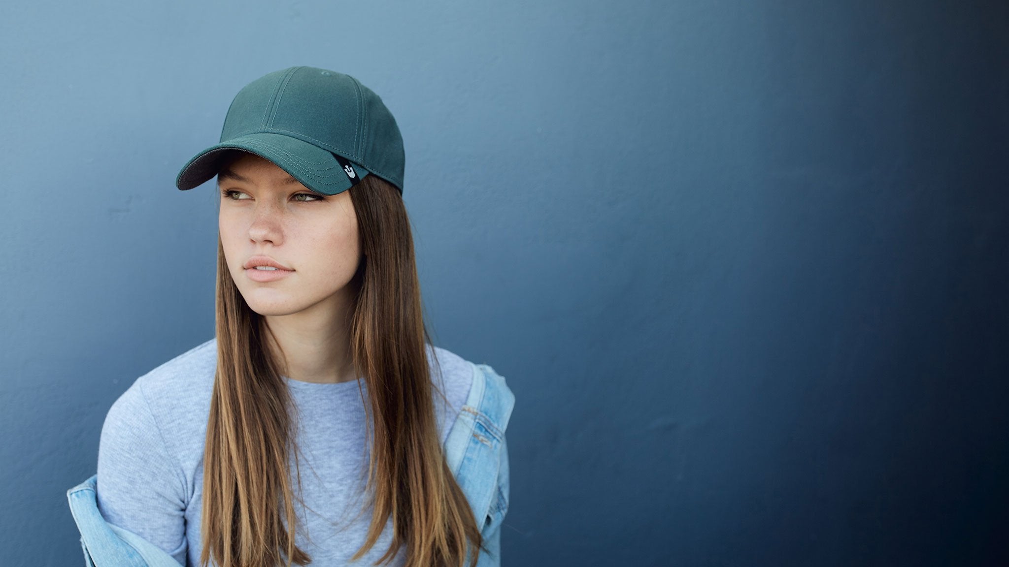 Goorin Bros. quinn cotton 6 panel baseball cap Forest hero shot on female model