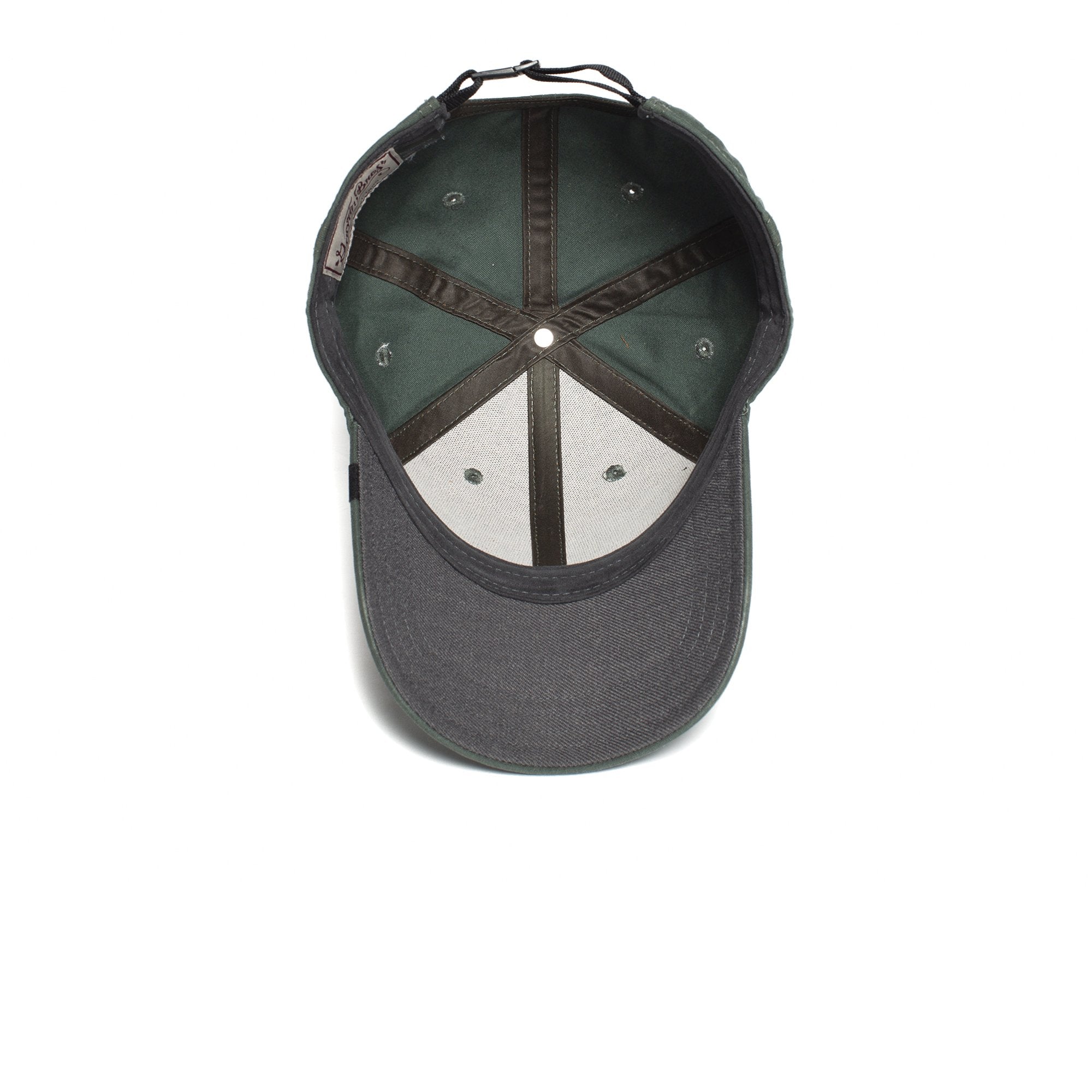 Goorin Bros. quinn cotton 6 panel baseball cap Forest under view