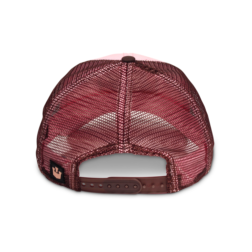 Goorin Bros. foxy baby trucker baseball cap Back label Pink back view