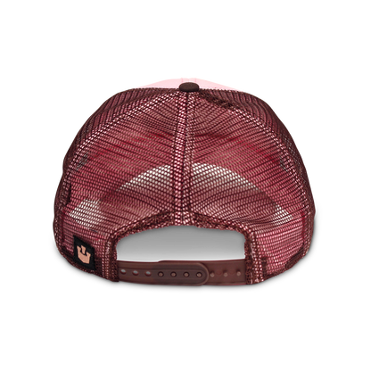 Goorin Bros. foxy baby trucker baseball cap Back label Pink back view