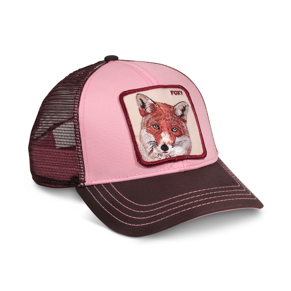 Goorin Bros. foxy baby trucker baseball cap Back label Pink right side view