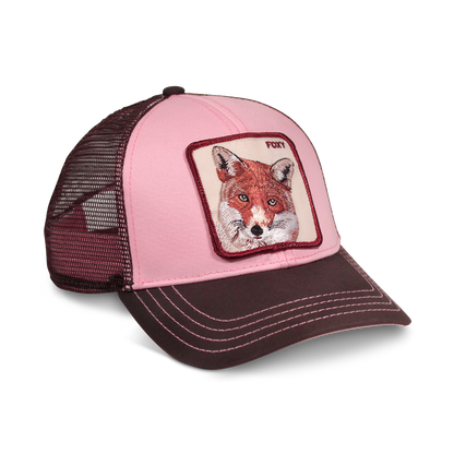 Goorin Bros. foxy baby trucker baseball cap Back label Pink right side view