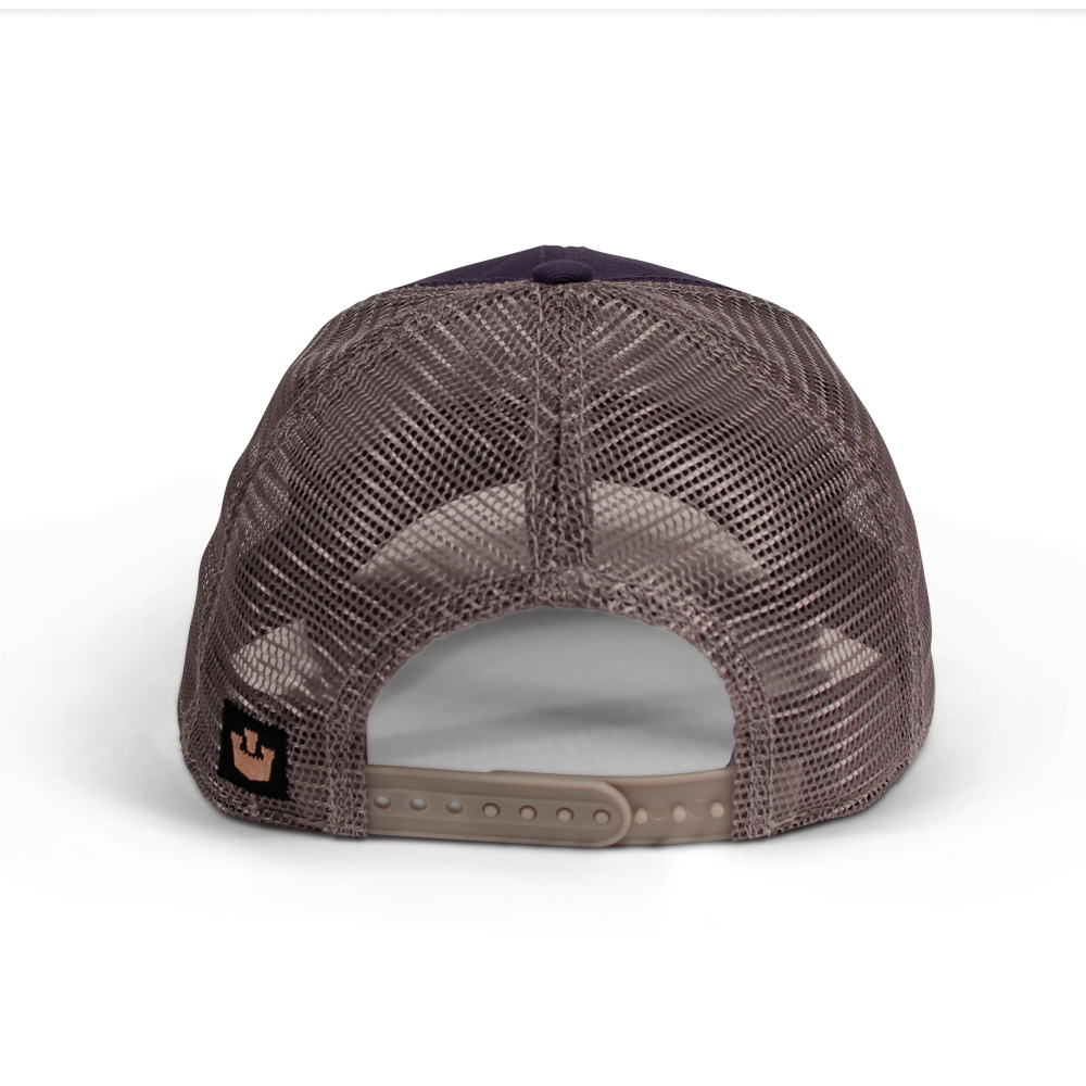 Goorin Bros. x the owl trucker baseball cap Back label Navy back view