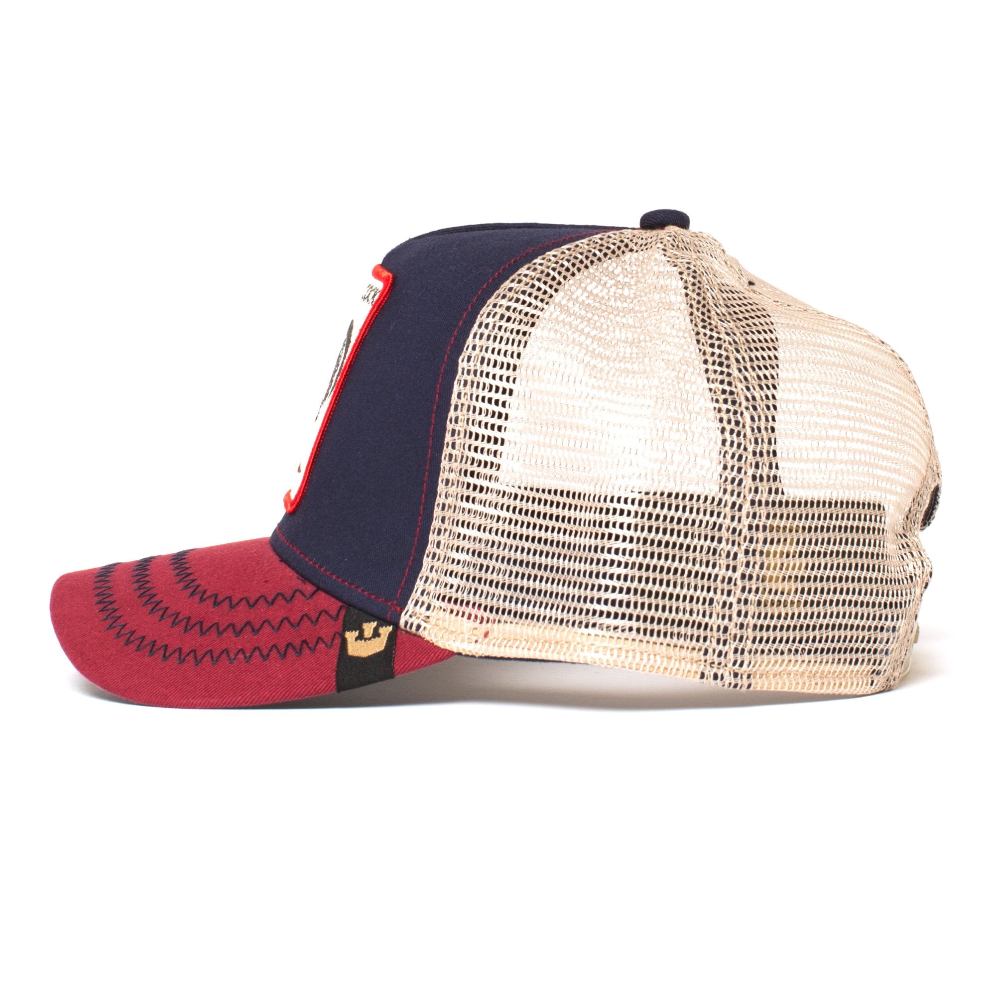Goorin Bros. all american rooster cotton trucker baseball cap Navy side view
