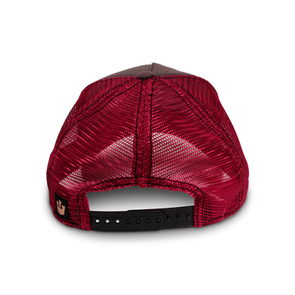 Goorin Bros. fever trucker baseball cap Back label Brown back view