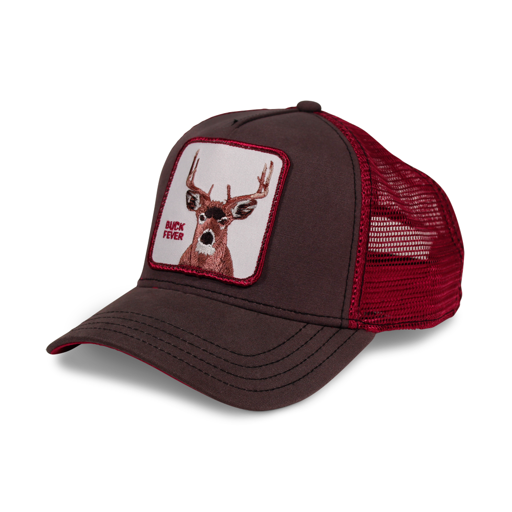 Goorin Bros. fever trucker baseball cap Back label Brown left side view