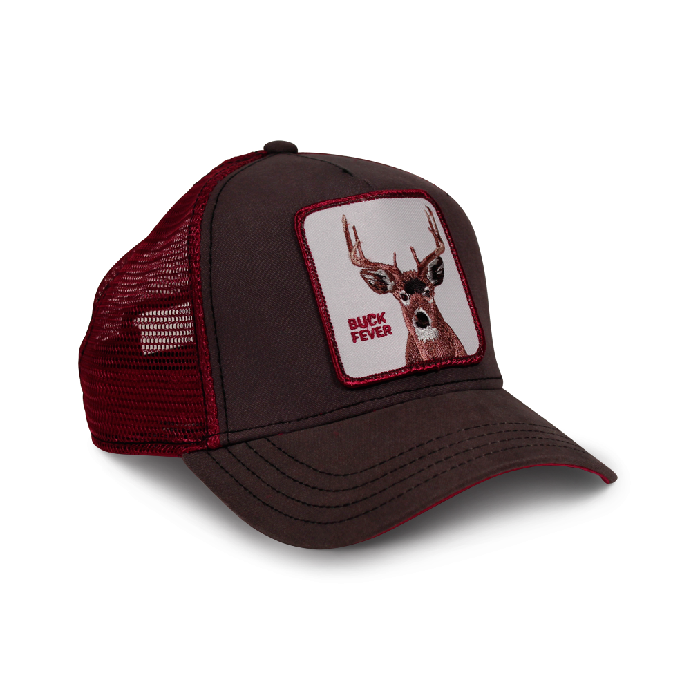 Goorin Bros. fever trucker baseball cap Back label Brown right side view