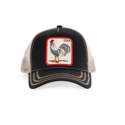 Goorin Bros. rooster cotton trucker baseball cap Black front view