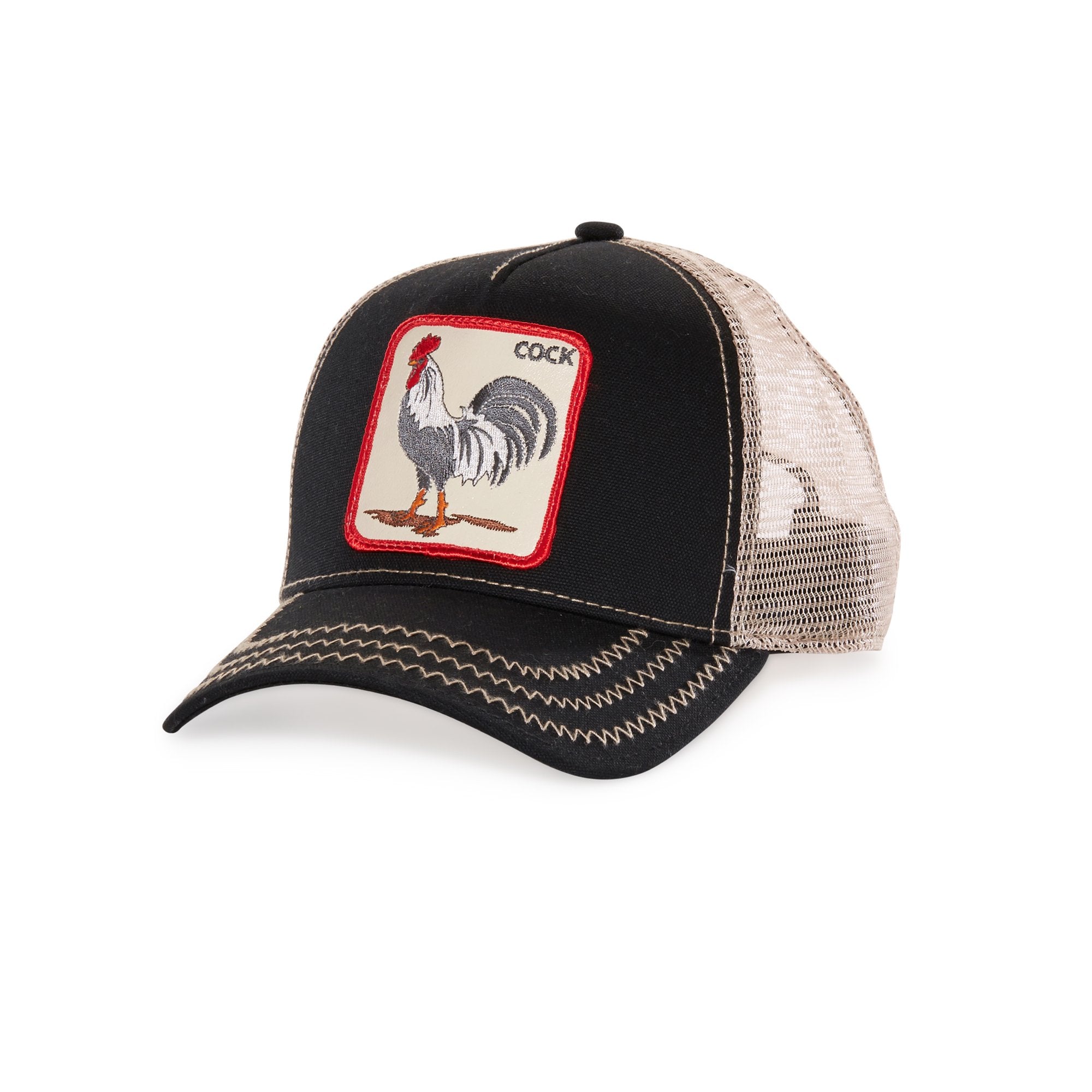 Goorin Bros. rooster cotton trucker baseball cap Black left side view