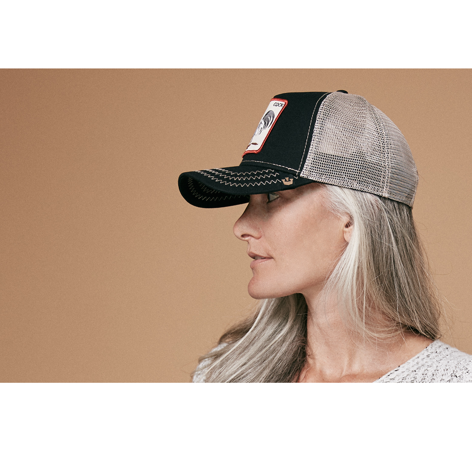 Goorin Bros. rooster cotton trucker baseball cap Black  womens styling