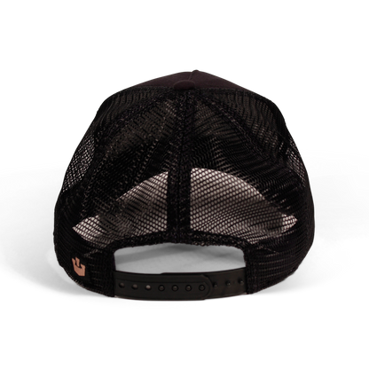 Goorin Bros. black sheep trucker baseball cap Back label Black back view