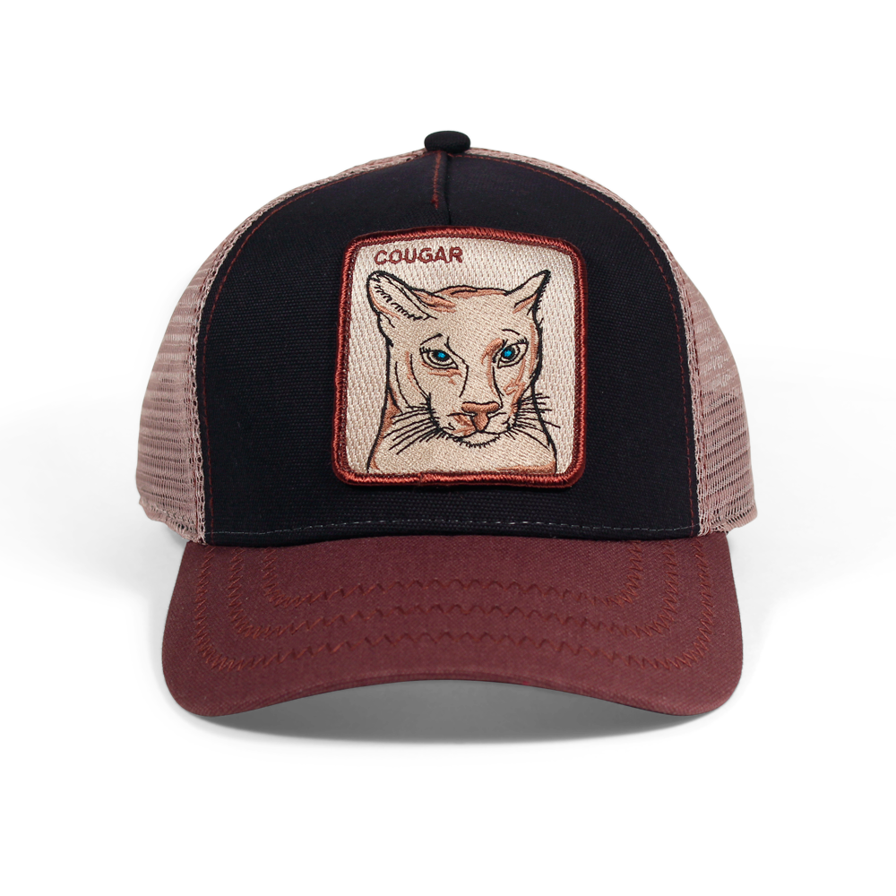 Goorin Bros. cougar trucker baseball cap Back label Navy front view