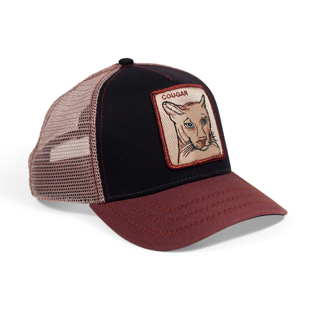 Goorin Bros. cougar trucker baseball cap Back label Navy right side view