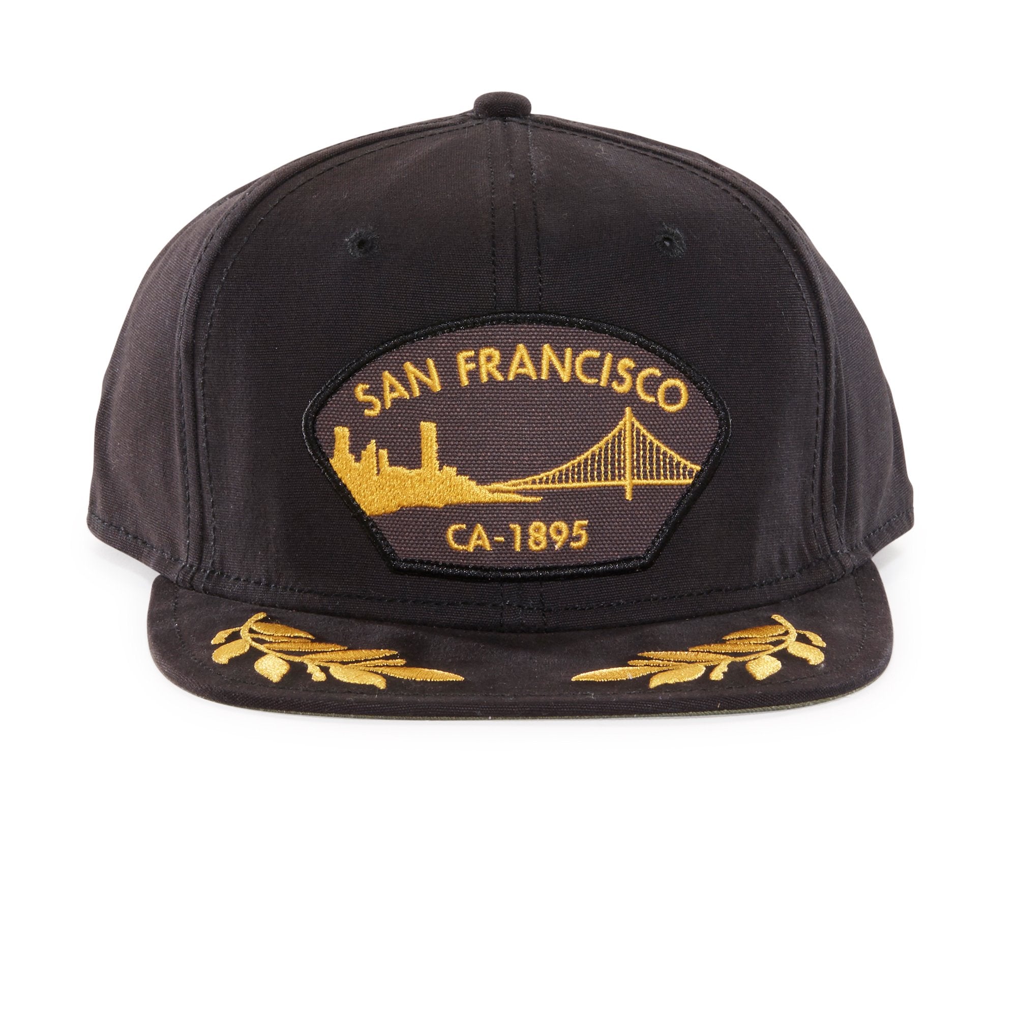 Goorin Bros. tug boat cotton flat brim baseball cap Black front view