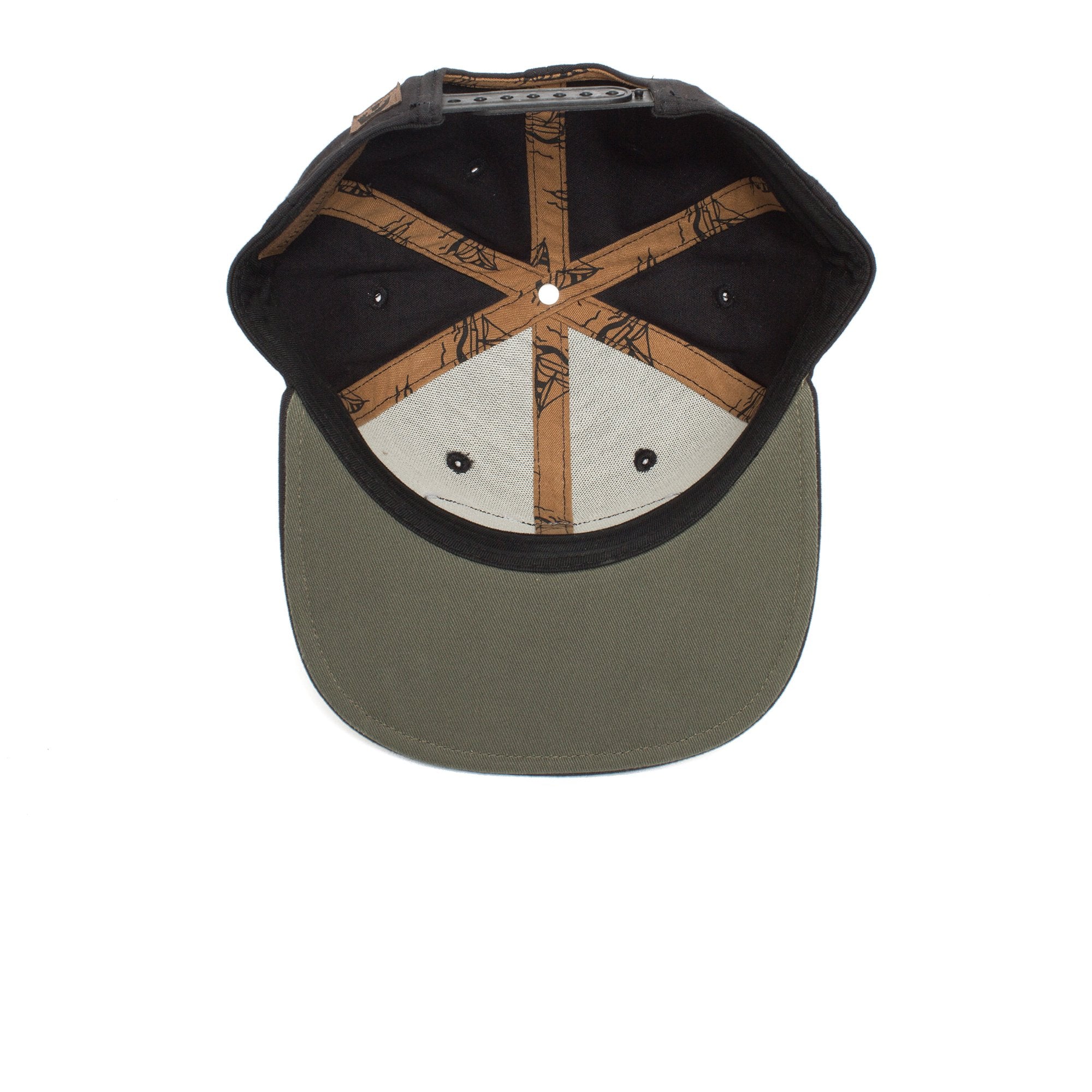 Goorin Bros. tug boat cotton flat brim baseball cap Black under view