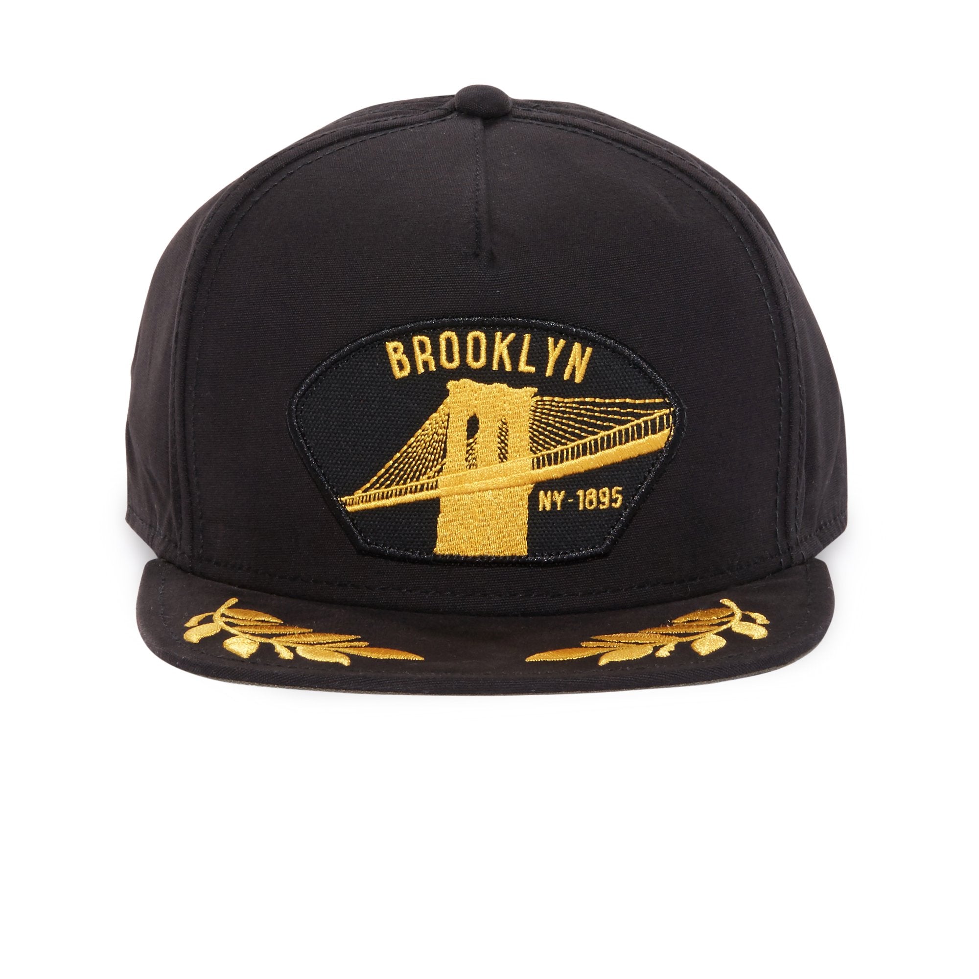 Goorin Bros. brooklyn steel cotton flat brim baseball cap Black front view