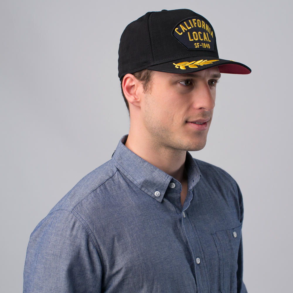 Goorin Bros. local spot cotton flat brim baseball cap Black  mens styling