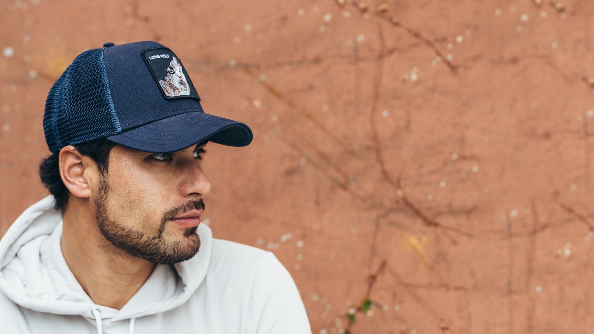 Goorin Bros. wolf baseball cap Navy  hero shot on male model