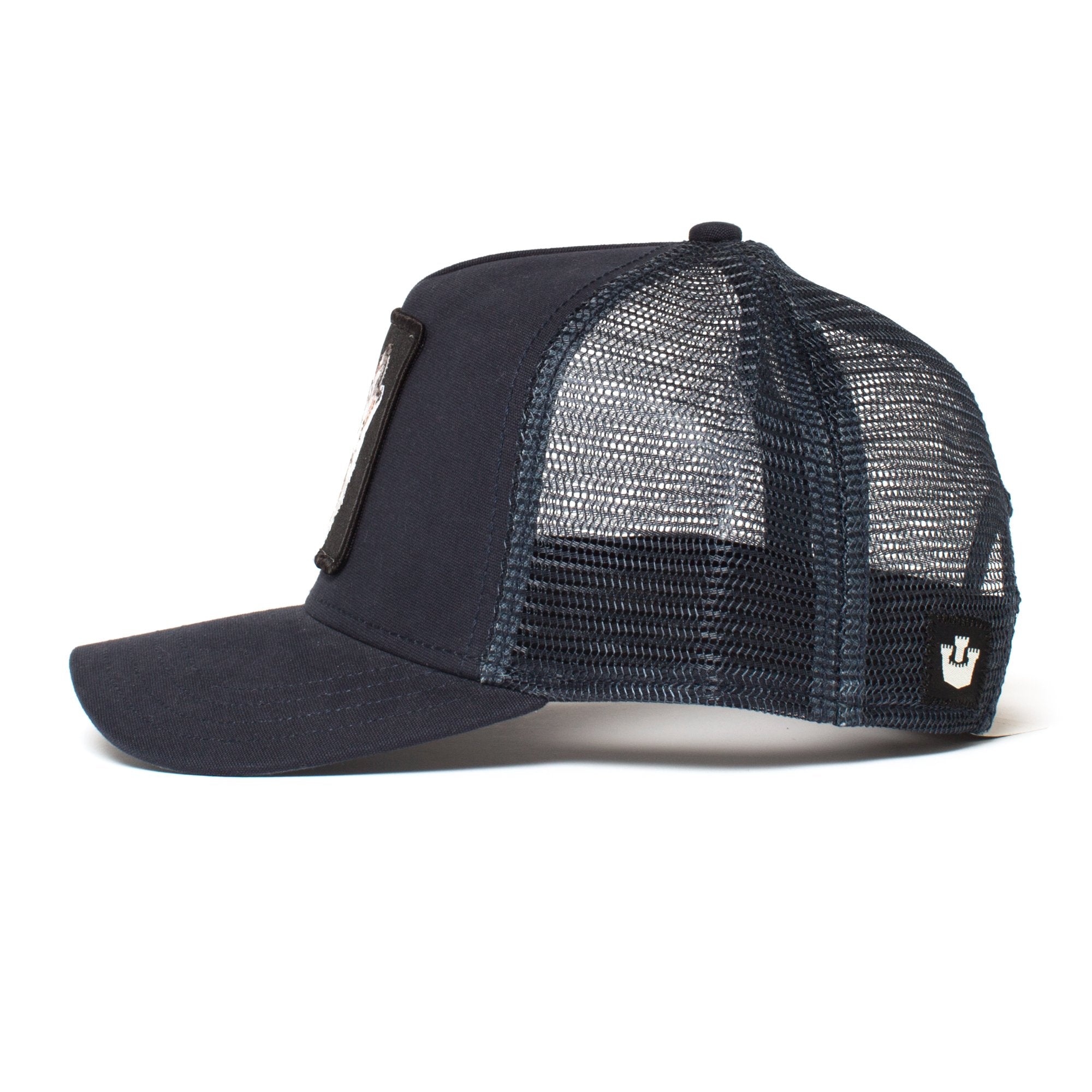 Goorin Bros. wolf baseball cap Navy side view