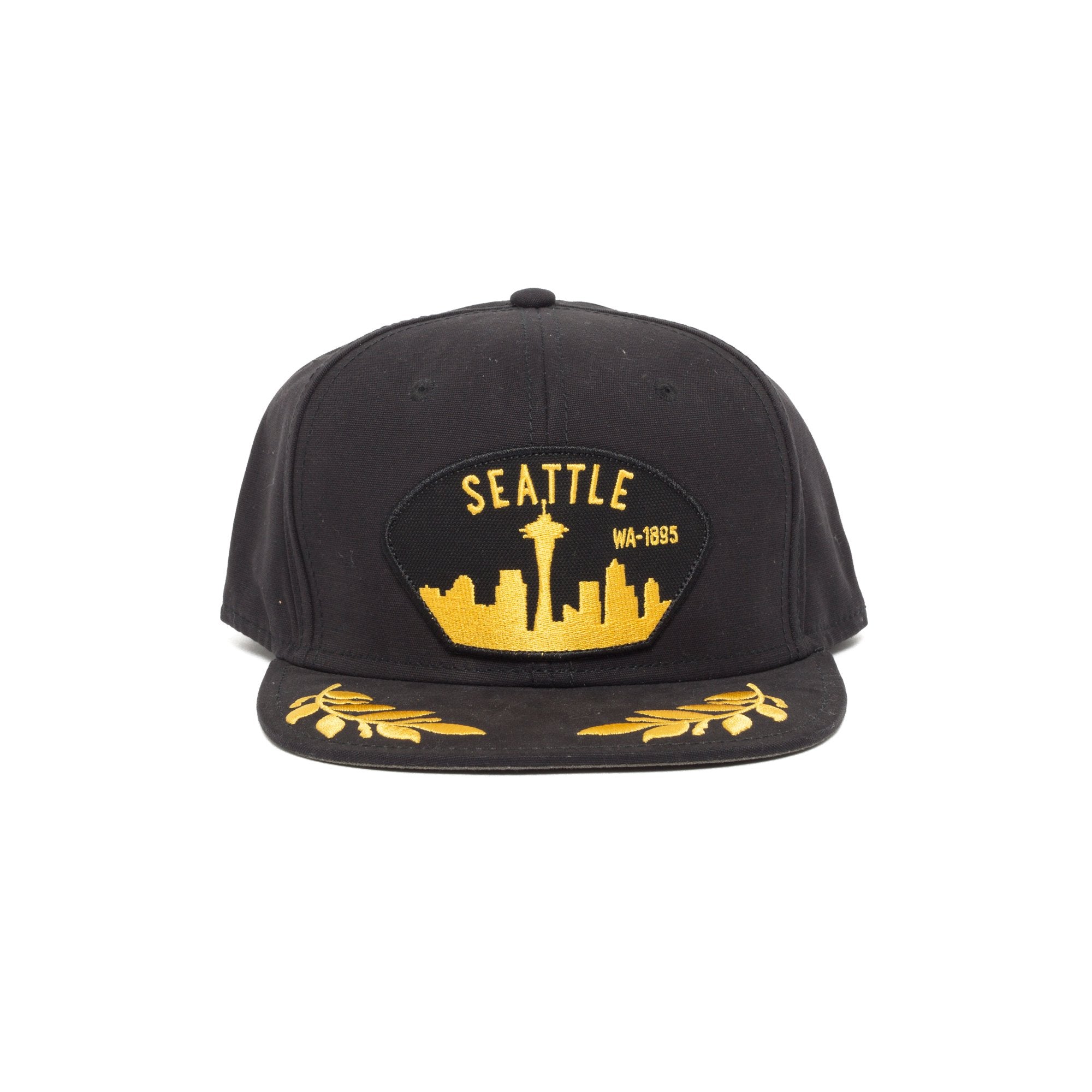 Goorin Bros. seattle cotton flat brim baseball cap Black front view
